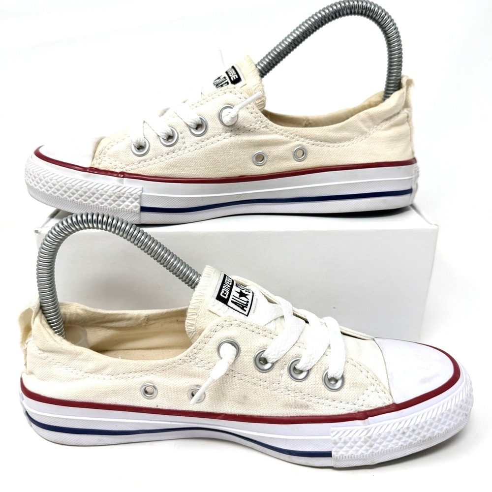 Converse CTAS Shoreline Slip On Sneakers Womens 6 Cream Canvas Loafers Casual - Picture 2 of 9